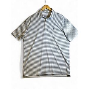 Holderness & Bourne Polo Men's XL Blue- White Striped Performance
